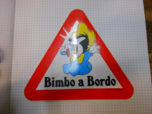 Adesivo Sticker Triangolo Bimbo a bordo Disney Gamba di Legno cm. 16x13 E4 ^