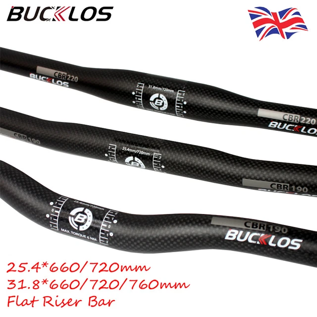 Full Carbon 31.8/25.4mm Handlebar 20mm Rise MTB Mountain BMX Bike Flat Riser Bar