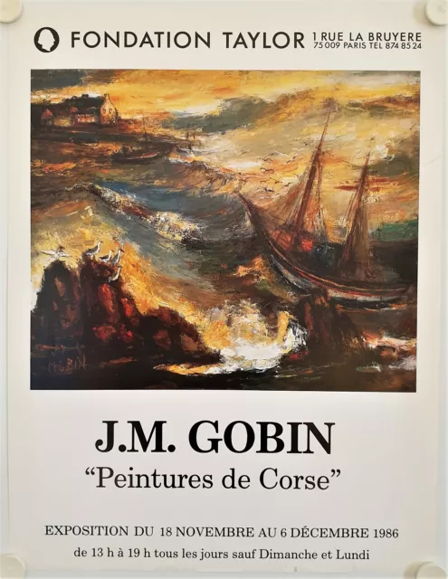 Affiche J.M. GOBIN 1986 Exposition Fondation Taylor Paris