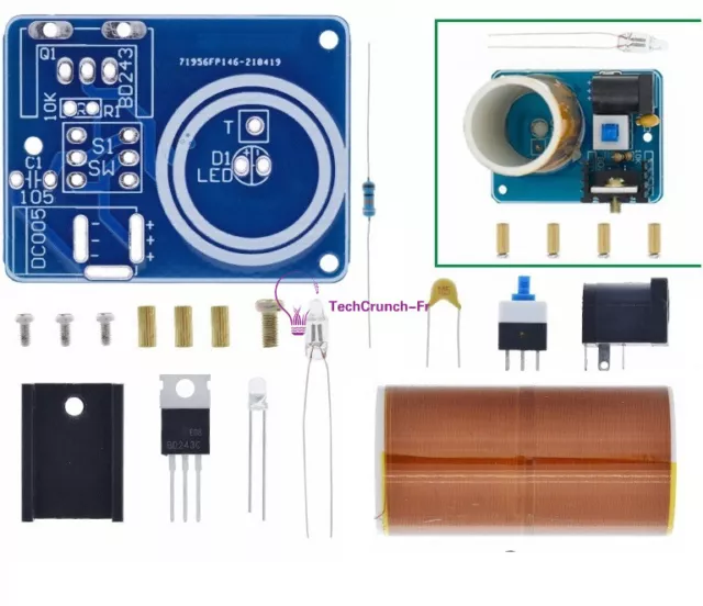 Mini Tesla Coil Magic Props Empty Lights Technology Mini Tesla Coil Module NEW