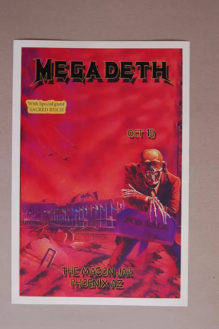 Megadeth Concert Tour Poster 1986 Phoenix AZ The Mason Jar-