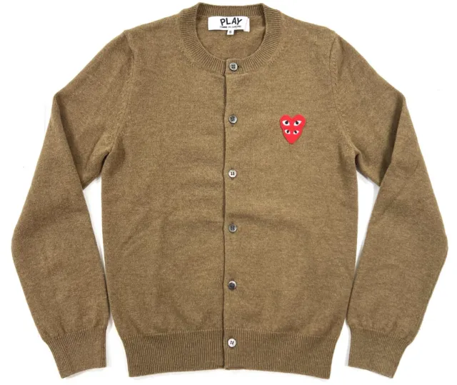 Comme Des Garcons CDG Play Overlapping Heart Wool Sweater Small Cardigan Jumper