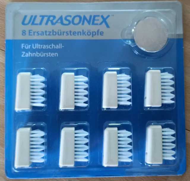 8 Ersatz-Bürstenköpfe für Ultrasonex Schallzahnbürste NEU