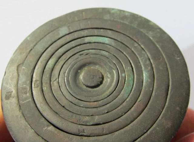 FINE ANTIQUE COMPLETE SET NURENBURG BRONZE CUP WEIGHTS 32oz TROY scales chemist 4