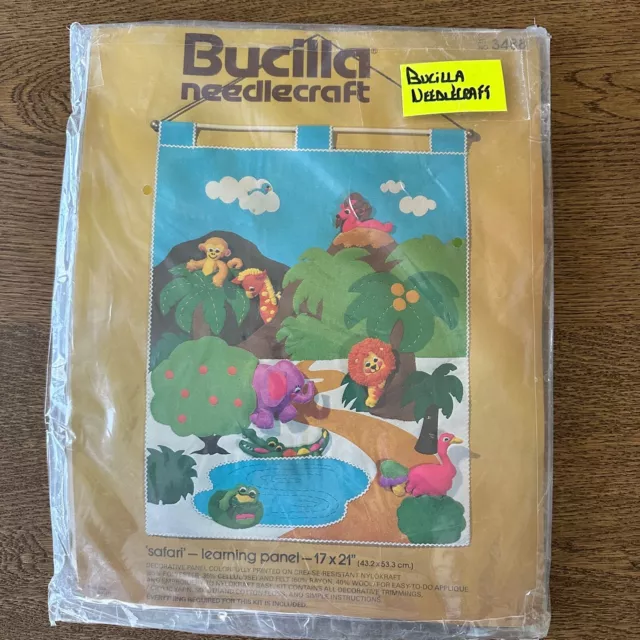 Bucilla Needlecraft Applique Kit 3488 Safari Learning Panel 17" x 21"