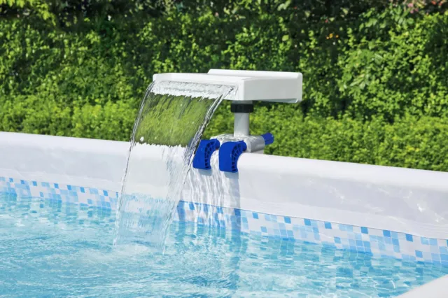 NEW Quick Easy Installation Soothing LED Waterfall Above Ground Pool Accessory