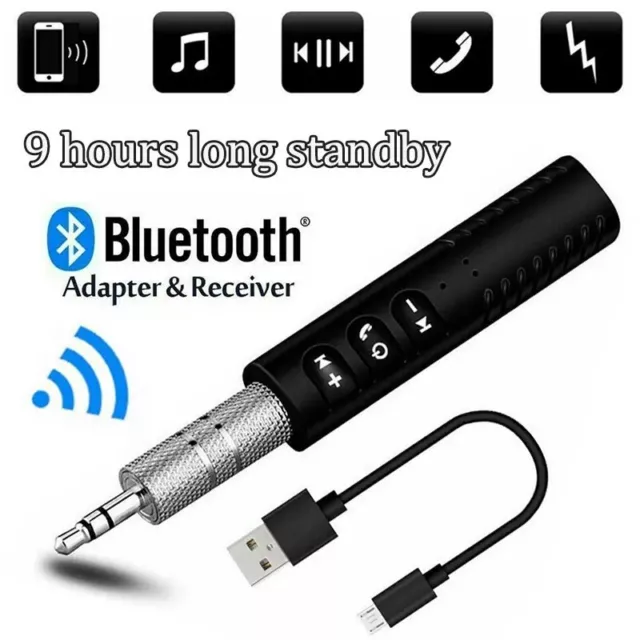 Receptor de Audio Inalambrico 3.5 mm Auxiliar Bluetooth de Sonido Adaptador US