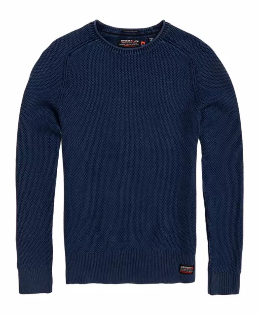 Superdry Premium Garment Dyed LA Textured Jumper | Blue