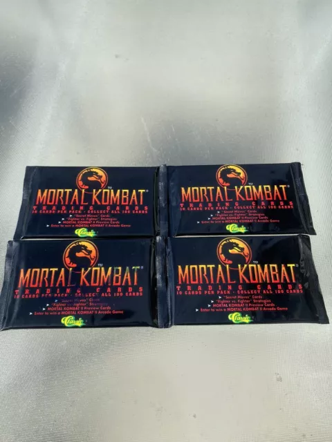 1994 Classic Mortal Kombat Trading Card Packs (4 Packs)