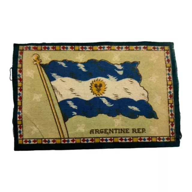 Antique Argentina Republic Flag Tobacco Felt 8”x5.5”, Early 1900s