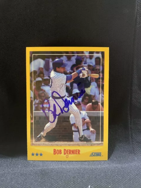 Bob Dernier Chicago Cubs Signed Auto 1988 Score Card #451 ~ COA