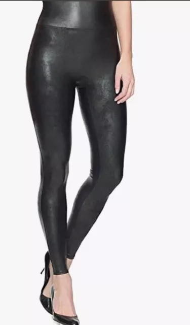 Spanx Faux Leather Leggings Size X-Large Black