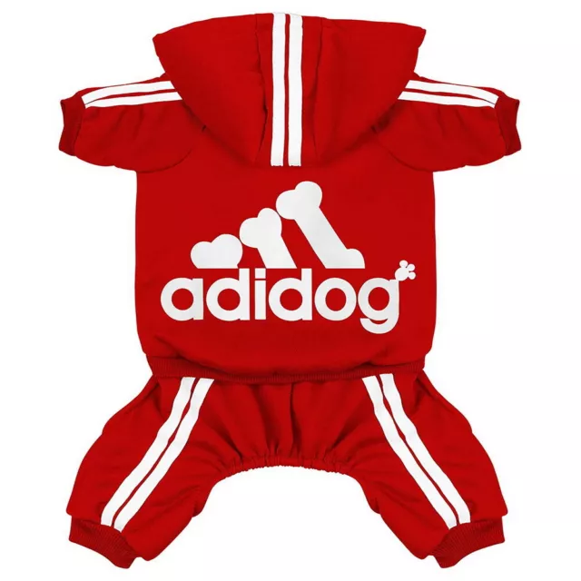 Adidog Pet Dog Clothes Hoodie Tracksuit Coat 4-Leg/2-Leg for Small to Large Dogs