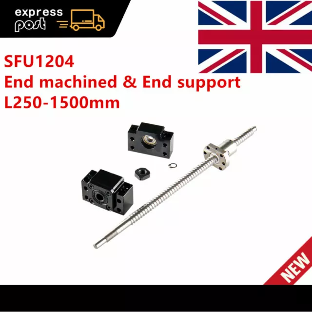 SFU1204 L250-1500mm Ballscrew End MachineX1 & 1Set BK10/BF10 End Support Kit CNC