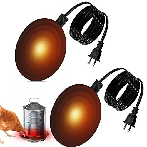 1/2PCS Heated Chicken Waterer Poultry Drinker Heater Base Winter Deicer Heated