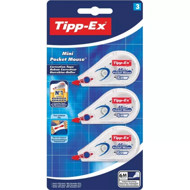 Tipp-Ex White Correction Mouse Tippex Tipex 6m Mouse Roller Tipp Tape Box  Of 10