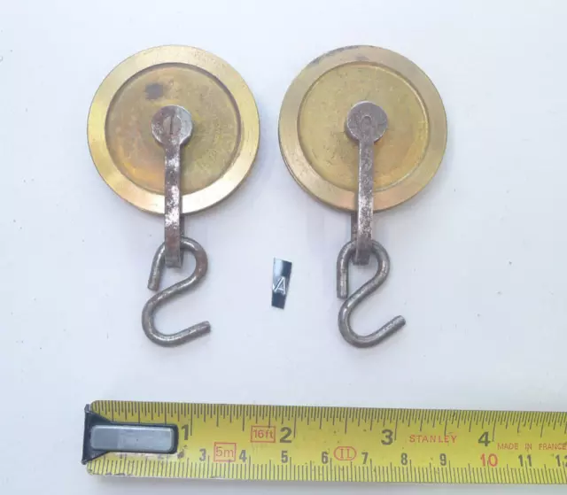 Quality Pair of Brass Longcase Grandfather CLOCK GUT LINE PULLEYS (1 3/4 inches)