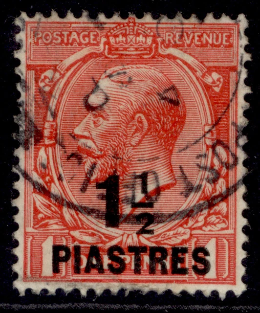 BRITISH LEVANT GV SG42, 1½pi 1d bright scarlet, FINE USED.