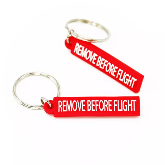 2 x Keyring MINI / SMALL Remove_Before_Flight tag keychain PVC (set of 2 pcs)