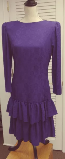 Vintage Dressy Purple Dress 1970s Patra