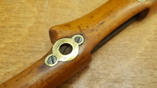 Vintage Marples Hibernia wood & brass adjustable spoke shave 2 1/4"