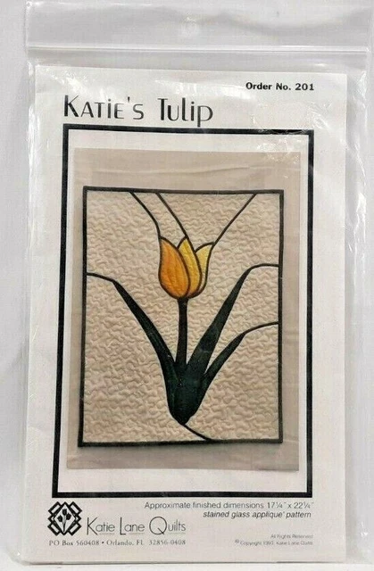 NUEVO 1993 Katies Tulip 201 Vidrieras Acolchado Pared Colgante Patrón Vintage 6303