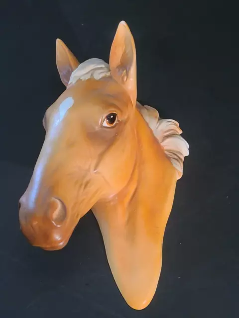 VTG NorCrest Japan Chestnut Horse Head Wall Hanging Ceramic Plaque Facing Left