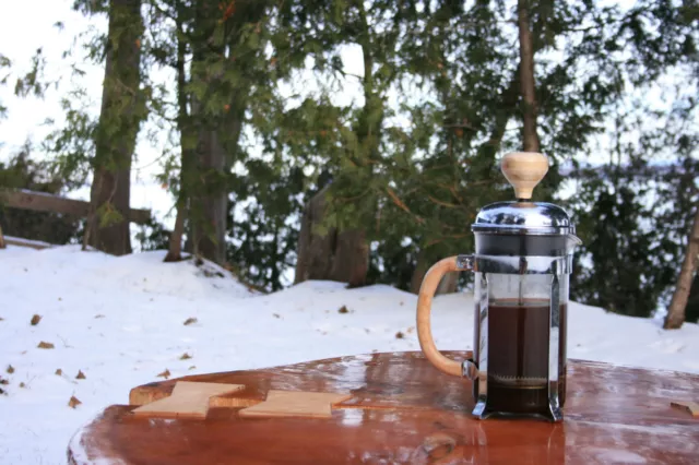 Tisa café presse française ustensiles de cuisine acier inoxydable verre bois dur bois personnalisé 3