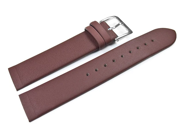 Bracelet De Montre En Cuir Lisse Noir - Fixation Par Vis - Largeurs De 12mm à 24mm - Neuf Avec étiquettes