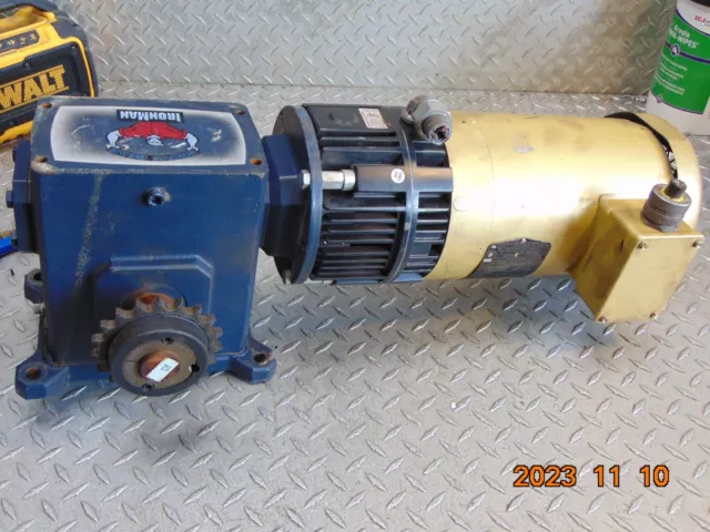 GROVE GEAR GRG-TMQ-826-15-L-56 IRONMAN REDUCER w BALDOR 1.5HP MOTOR WARNER BRAKE