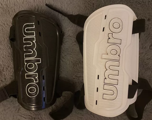 Umbro Shin Pads, Set Of 2, White Size L, Black Size M