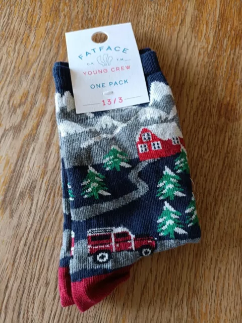 ⭐NUOVO CON ETICHETTE. Lovely Boys LAND ROVER Calzini scena, Fat Face UK13-3, SUPER!