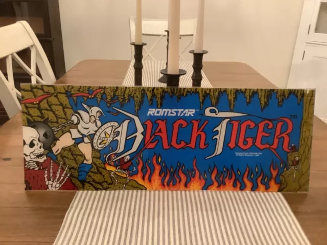 Capcom Black Tiger Arcade Machine Marquee Sign *Rare*