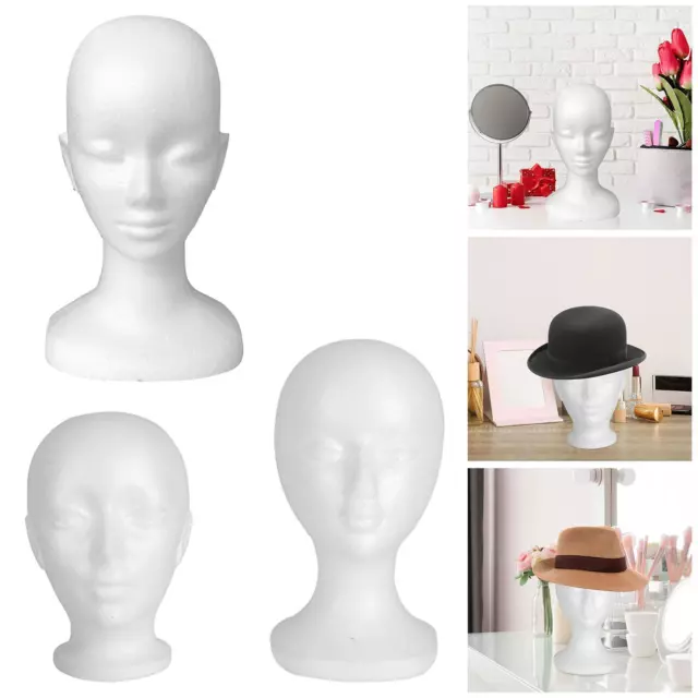 Tête de Mannequin en mousse, lunettes de cheveux, présentoir de chapeau,