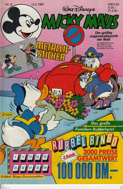 ehapa - Walt Disneys Micky Maus / Heft Nr. 8 / 12.02.1987 - OHNE Extrabeilage