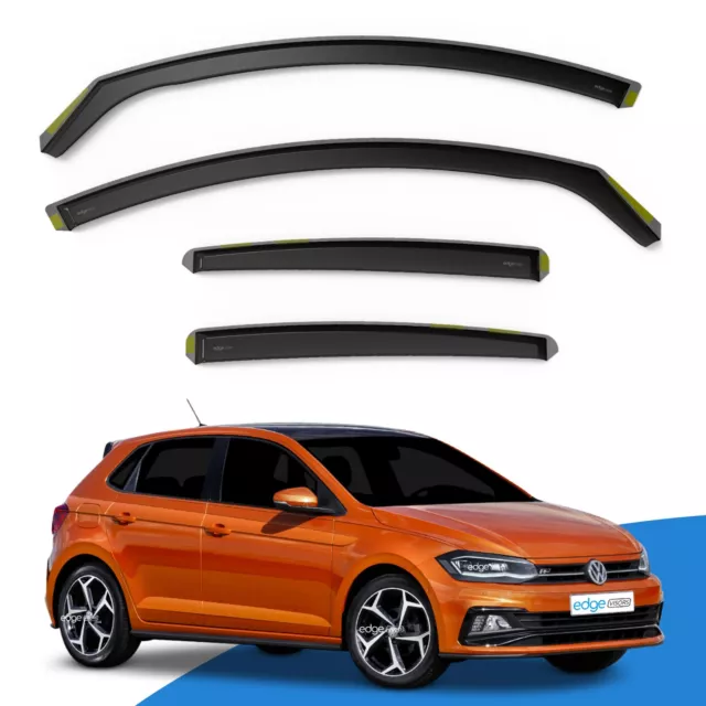 VW Polo MK6 2018-2021 5 Door Hatchback Wind Deflectors 4pc Edgevisors Tinted