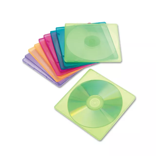 Innovera Slim CD Case Assorted Colors 10/Pack 81910