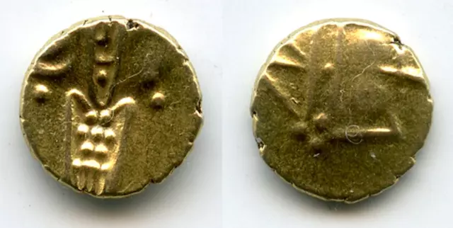 Rare gold fanam, Dutch VOC company in Tuticorin, ca.1658-1795, SE India (Herrli
