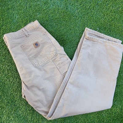 CARHARTT Pantaloni Carpentiere 38X30 da uomo marrone chiaro originale Salopette Fit 
