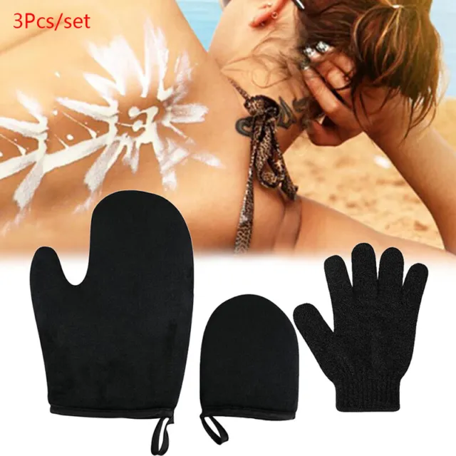 3Pcs Body Cleaning Glove Reusable Body Self Tan Applicator Tanning Gloves CreaSA