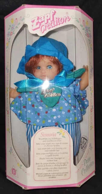 ZAPF CREATION PETITE COLLECTION SIMONA DOLL SOFT BODY DOLL VINTAGE 1990s