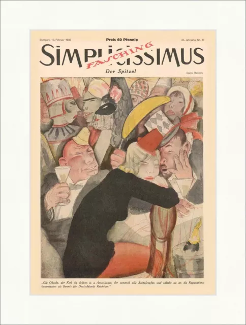 Titelseite der Nummer 46 von 1930 Jeanne Mammen Der Spitzel Simplicissimus 1786