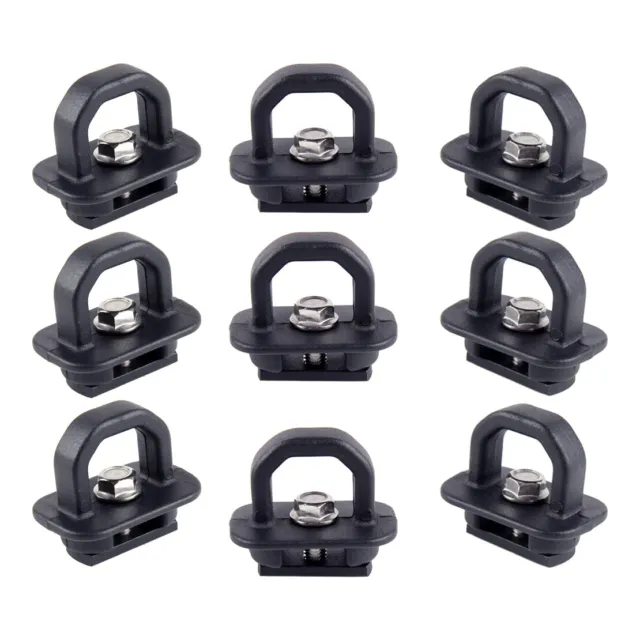 9 PCS Tie Down Anchor Truck Bed Side Wall Anchors Fit for GMC Chevy Black Metal
