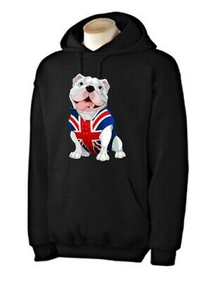 British Bulldog Felpa con Cappuccio - Union Jack T-Shirt - Scelta Di Colori