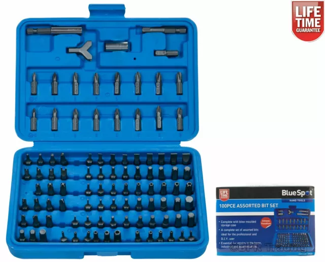 100pc Assorted Screwdriver Bit Set, Security, Power, Hex, Torx, Bits 14153