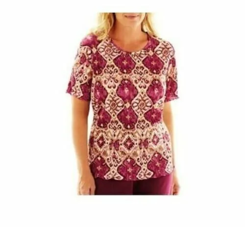 ALFRED DUNNER WOMEN'S Top Circle Oaks Medallion Accordion size PS NEW ...