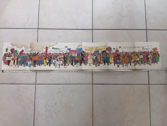 Très Beau  et Rare Dépliant (Fresque) du Monde  De Tintin -98cm  Recto...