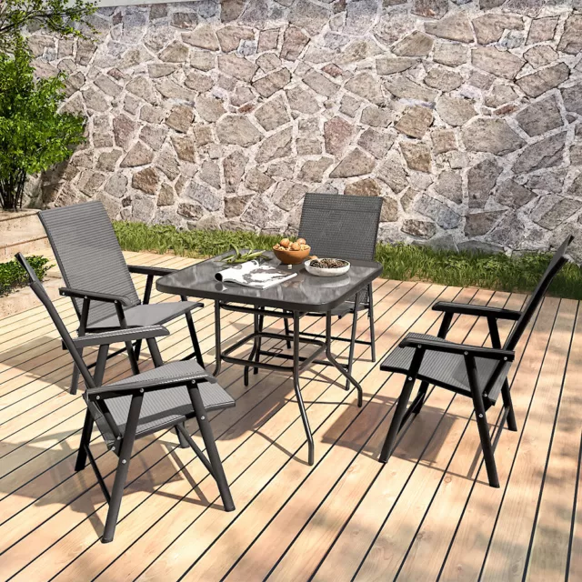 2/4 Seater Garden Outdoor Patio Table/Chair/Parasol Hole Dining Furniture Set UK