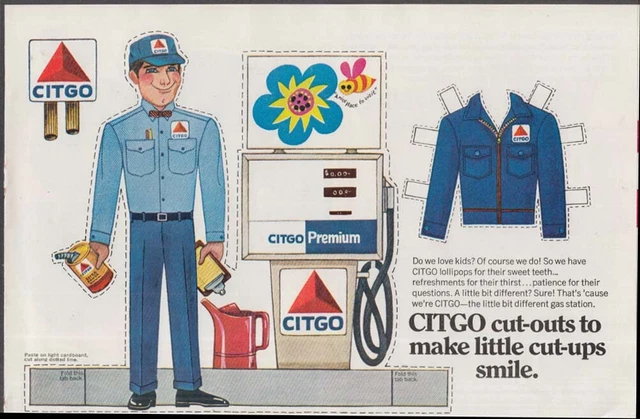 CITGO cut-outs to make little cut-ups smile magazine insert 1968