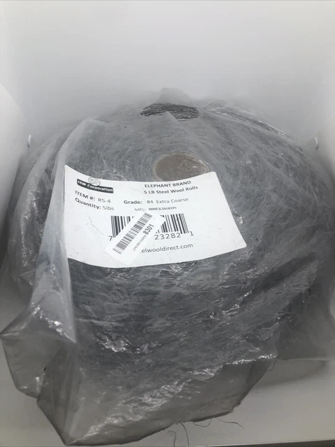 Elephant brand steel wool Extra Coarse grade #4 5 lb roll R5-4